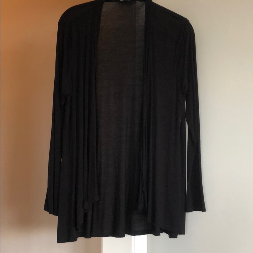 Black open cardigan